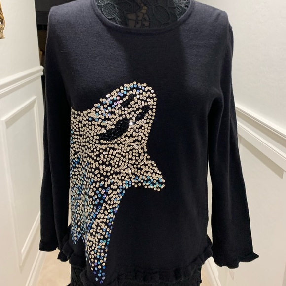 Michael Simon HALLOWEEN Ghost Sweater Blouse Size L - Picture 4 of 10